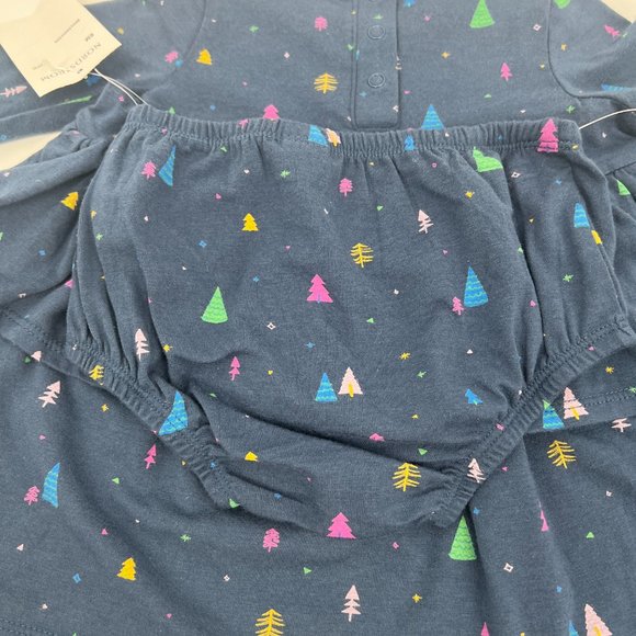 Tucker + Tate Babies' Sweet Play Print Dress Navy Denim Modern Trees 6M NWT - Picture 5 of 7